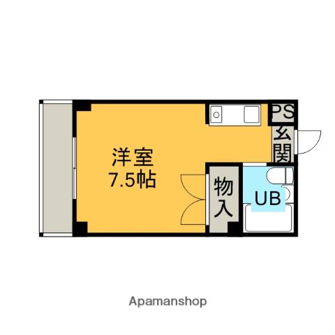 スカイヒル北里(ワンルーム/3階)の間取り写真