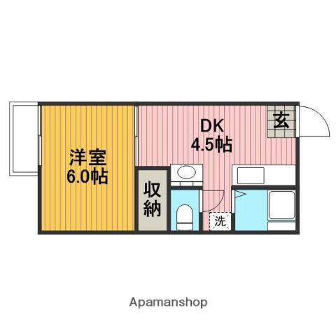 シティハイツ(1K/2階)の間取り写真