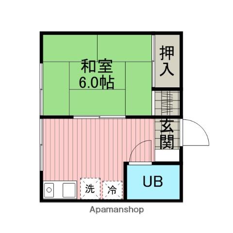 モリベハイツ(1DK/2階)の間取り写真