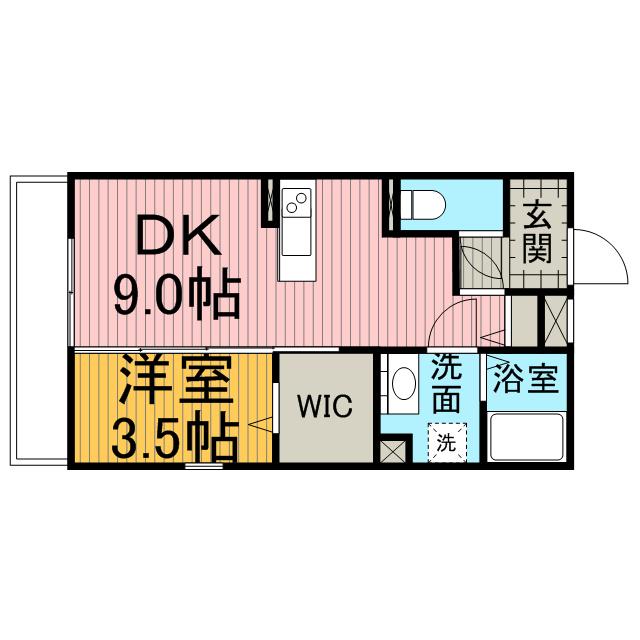 シャルマン(1DK/3階)の間取り写真