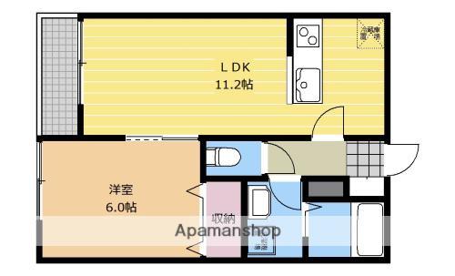 パピヨン100(1LDK/2階)の間取り写真