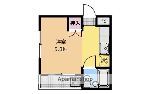 ウエルストン(ワンルーム/2階)の間取り写真