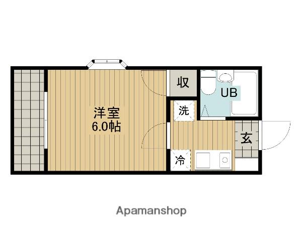 能ヶ谷アパート(1K/2階)の間取り写真