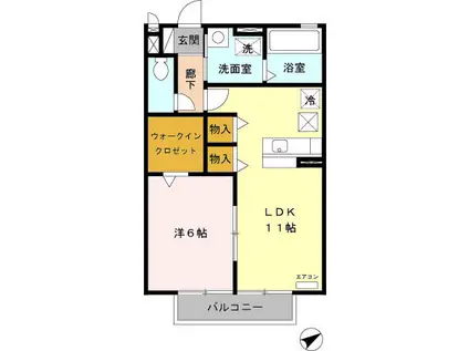 ARKADIA(1LDK/1階)の間取り写真