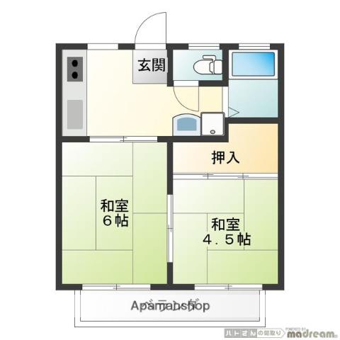 アーバンライフ2(2K/2階)の間取り写真