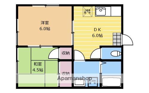 ハイツコリーネフ(2DK/1階)の間取り写真