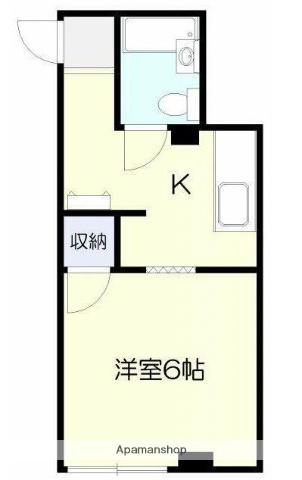 ビューハウス(1K/2階)の間取り写真