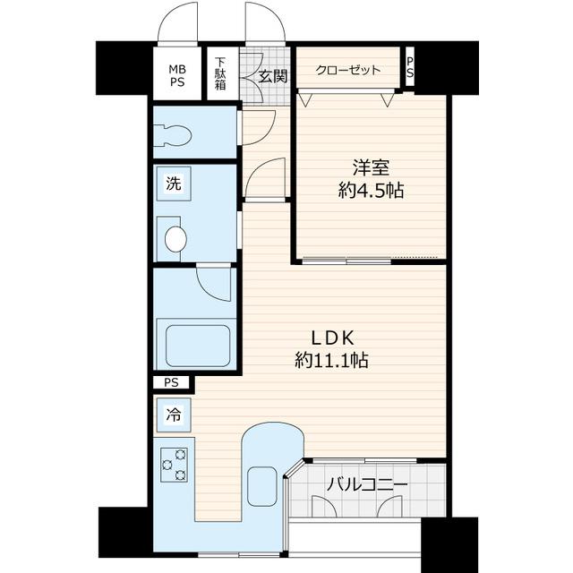 パレ・ソレイユ相模大野ステーションフロント(1LDK/8階)の間取り写真