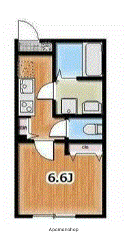 AMBITION相武台前(1K/2階)の間取り写真