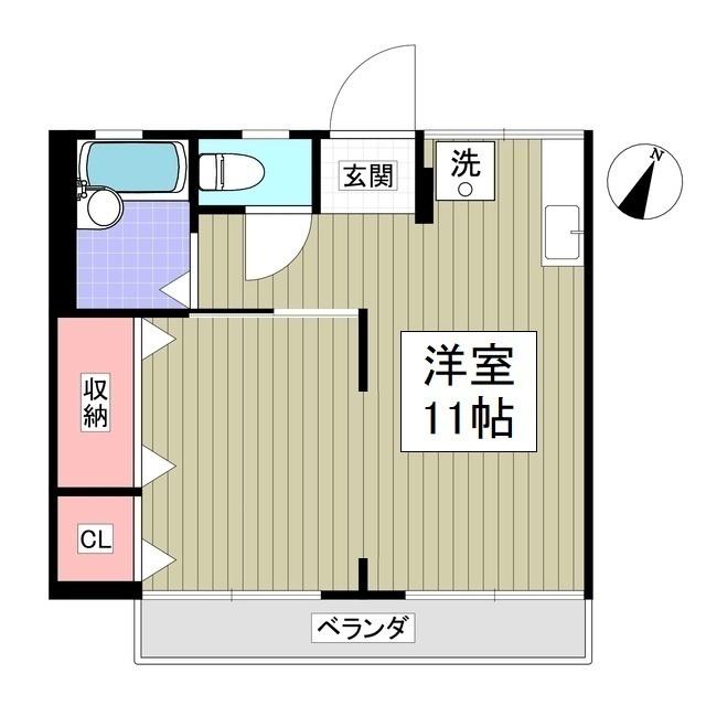 シティハイム相生(ワンルーム/1階)の間取り写真