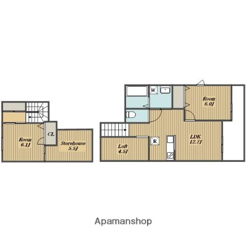ハレレア・ラニ(2LDK/2階)の間取り写真