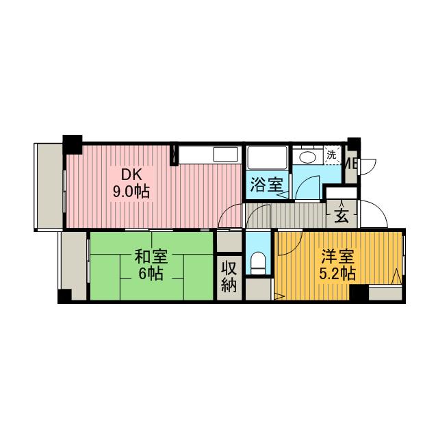 ドリームハイツ南林間(2DK/3階)の間取り写真