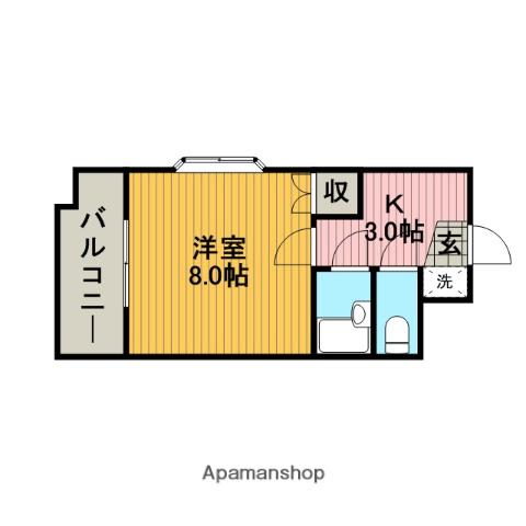 林マンション(1K/2階)の間取り写真