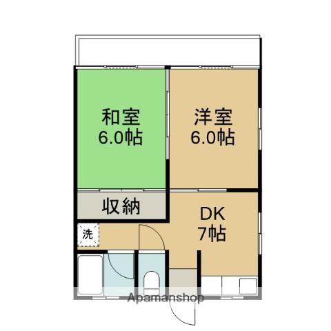 サンアパートメント(2DK/3階)の間取り写真