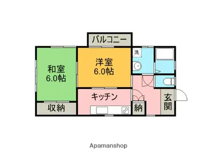 安藤アパート(2K/2階)の間取り写真