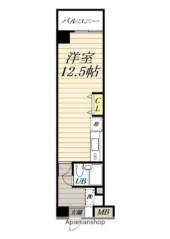 YSビル(ワンルーム/6階)の間取り写真