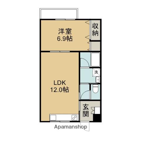 山崎サニープレイス(1LDK/1階)の間取り写真