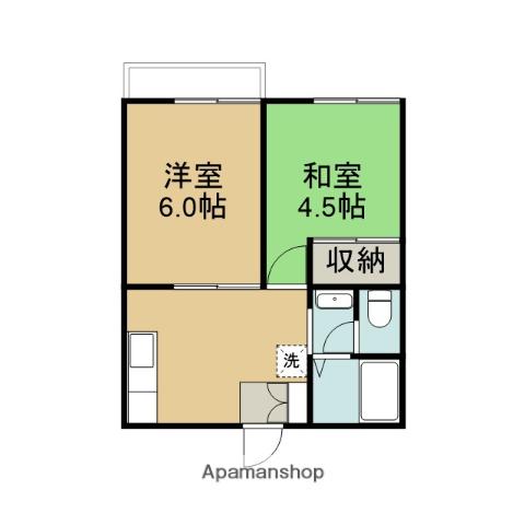 コーポアヤベ(2K/2階)の間取り写真