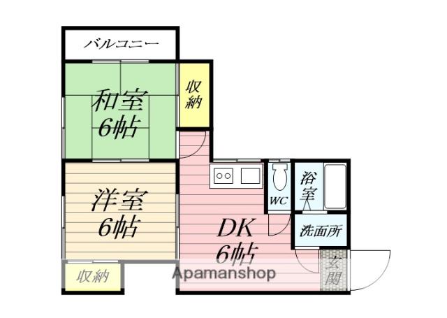 メゾン久里浜(2DK/2階)の間取り写真