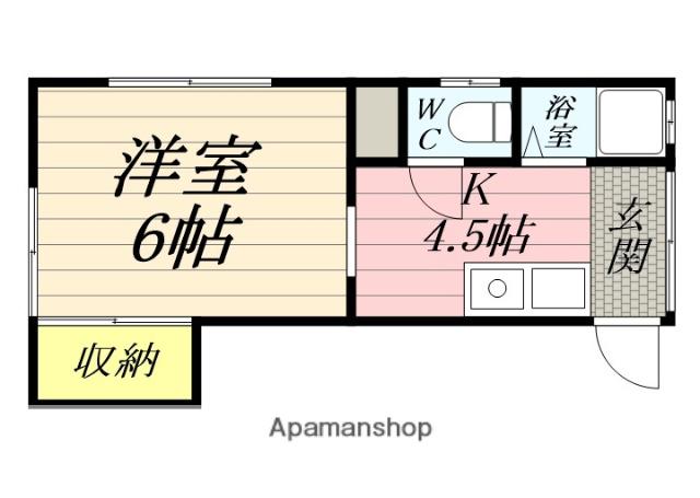 横山アパート(1K/2階)の間取り写真