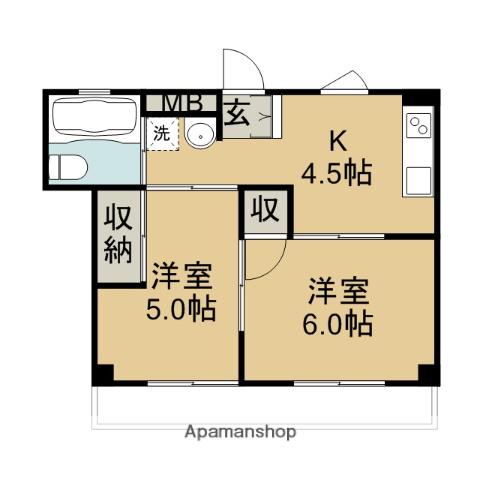 東洋ビル佐原(2DK/5階)の間取り写真
