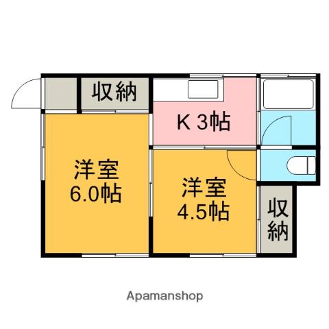 千葉荘(2K/2階)の間取り写真