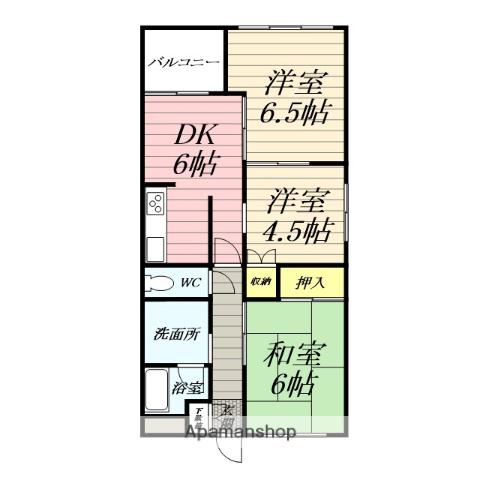 ベルエール・ヨコスカ(3DK/3階)の間取り写真