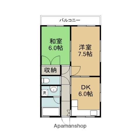 第3マカドビル(2DK/2階)の間取り写真
