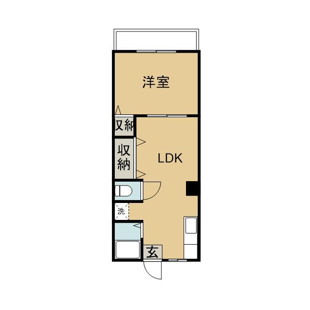 堀ノ内レンタハイツ(1LDK/3階)の間取り写真