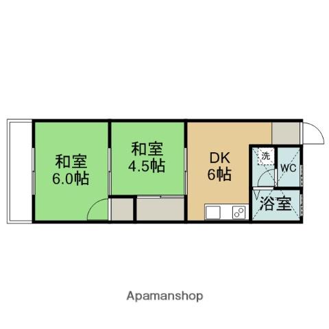 メゾンロアールYS(2DK/1階)の間取り写真