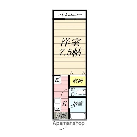 DWELL ARK(ワンルーム/2階)の間取り写真