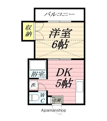 フジコーポ浦賀(1DK/2階)の間取り写真