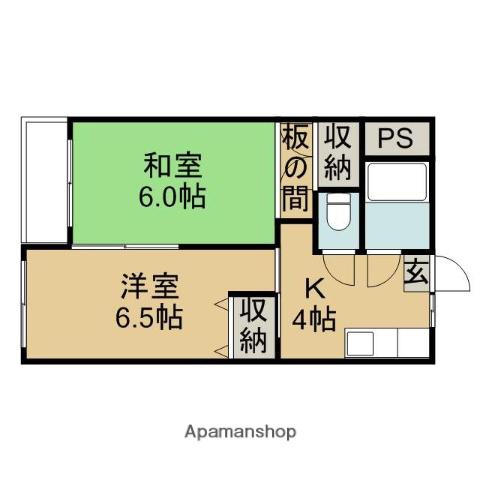 浜見台マンション(2K/1階)の間取り写真