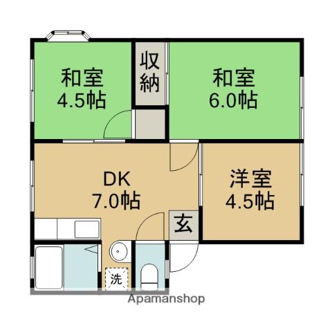 ボナール野比A(3DK/2階)の間取り写真
