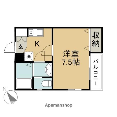 阿部アパート(1K/2階)の間取り写真