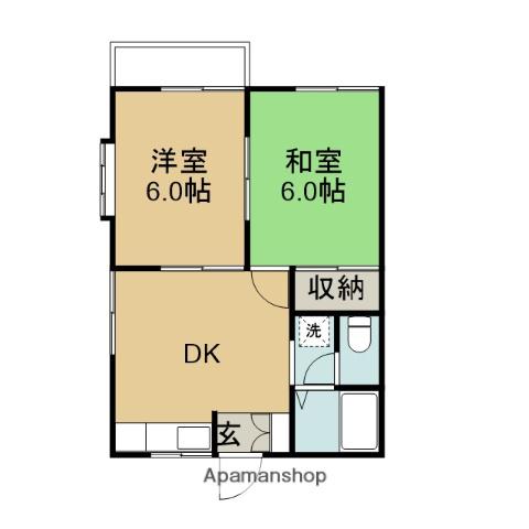 サンハイツ(2DK/2階)の間取り写真