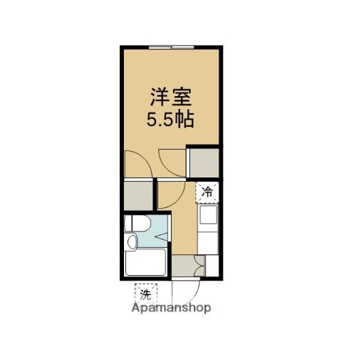ヒルトップ汐入(1K/1階)の間取り写真