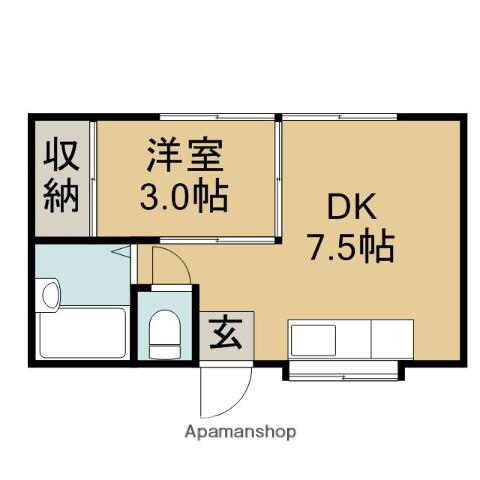 池上ハイツ(1DK/2階)の間取り写真