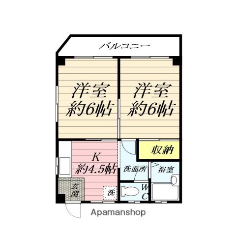 サン本家(2DK/3階)の間取り写真