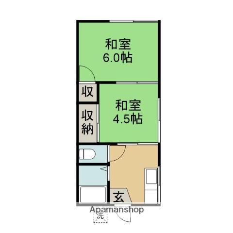 ハイツななみ(2K/2階)の間取り写真