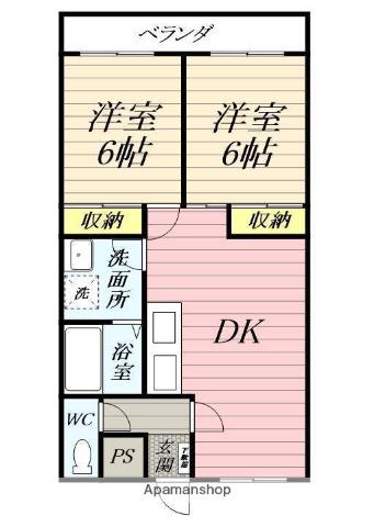パストラル追浜(2LDK/2階)の間取り写真