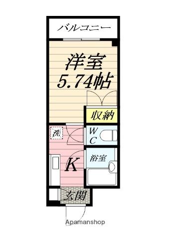 カサリンダⅧ(1K/1階)の間取り写真