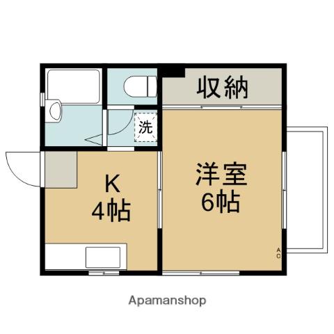 オーキッド中里(1K/2階)の間取り写真