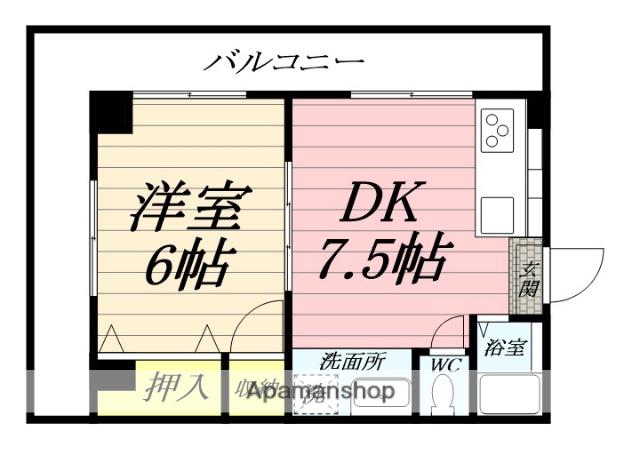 小澤ビル(1DK/3階)の間取り写真