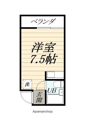 スカイパレス(ワンルーム/3階)の間取り写真