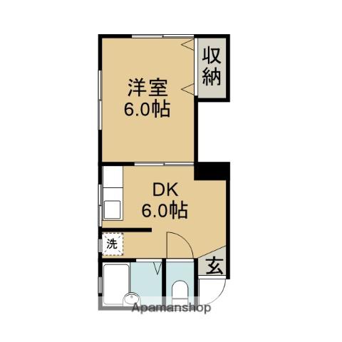 コーポM(1DK/2階)の間取り写真