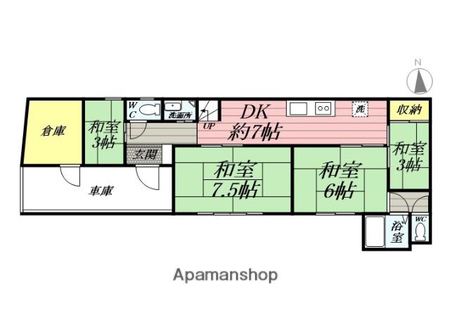 石川アパート(3SDK/1階)の間取り写真