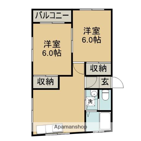 メゾンカトウ(2DK/2階)の間取り写真