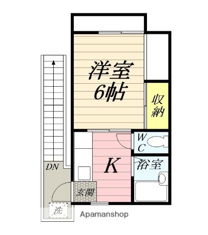坂詰ハイツ(1K/2階)の間取り写真