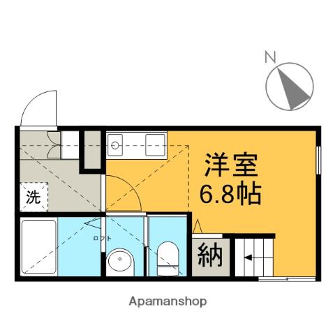 ハーミットクラブハウス追浜ヒルズ(ワンルーム/2階)の間取り写真